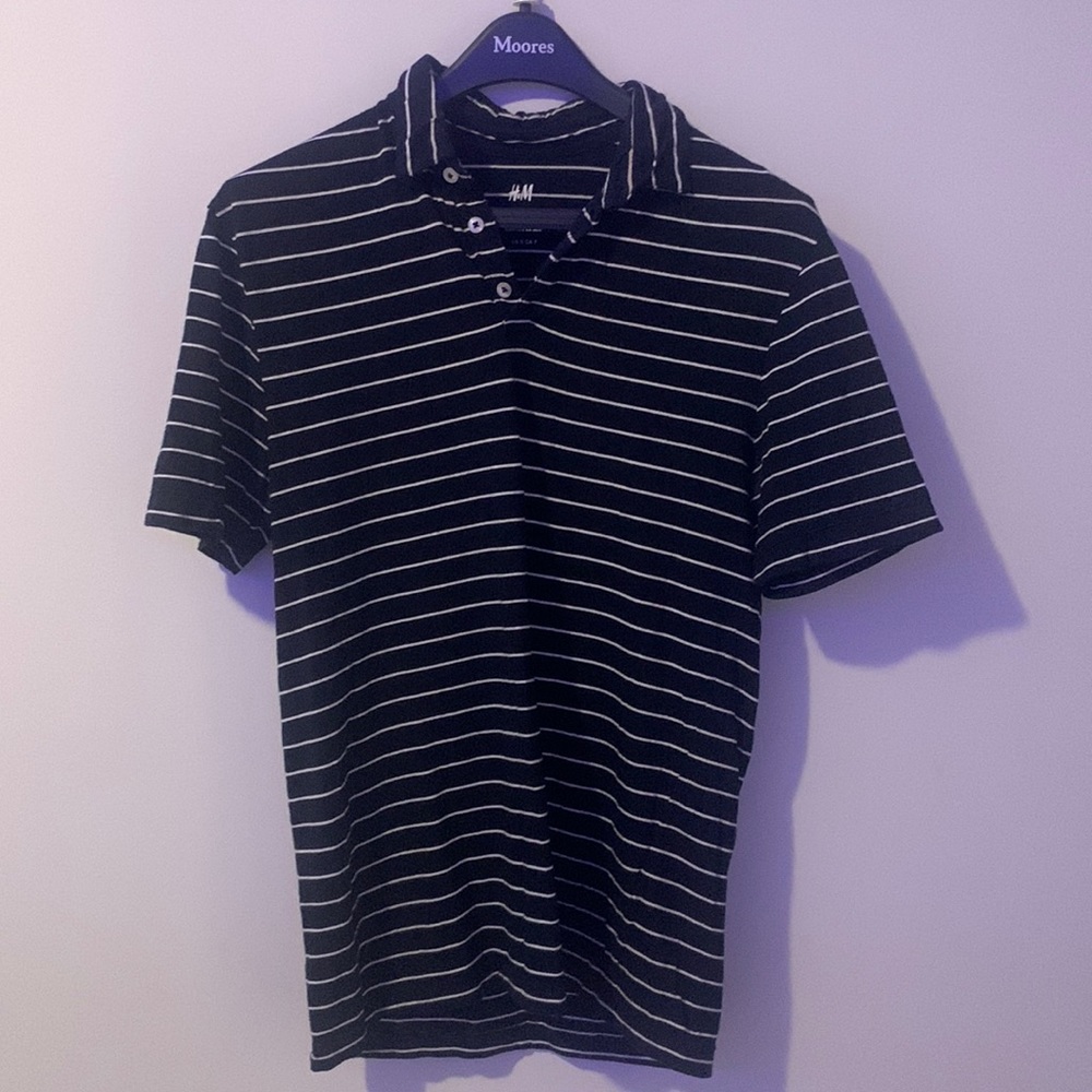 H&M Striped Polo - Slim Fit S